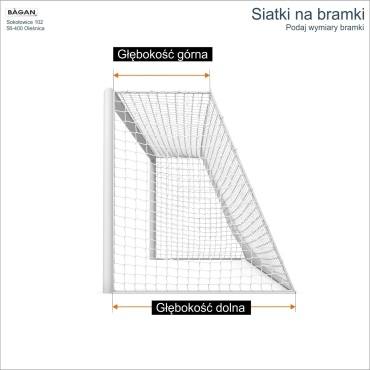 Siatki na bramki   Siatka na wymiar   Siatka bramkarska   Oczko siatki 3x3cm   Grubość siatki 4mm